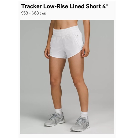Tracker White Lululemon Shorts 4” length - Picture 1 of 5